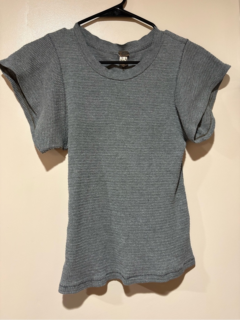 We the Free Women's Gray Short Sleeve Knit Top